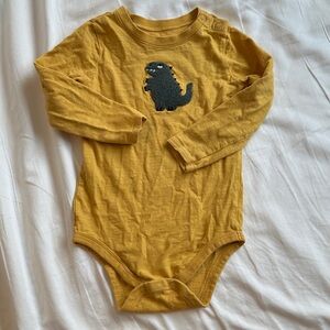 Garanimals Mustard embroidered Dinosaur Bodysuit